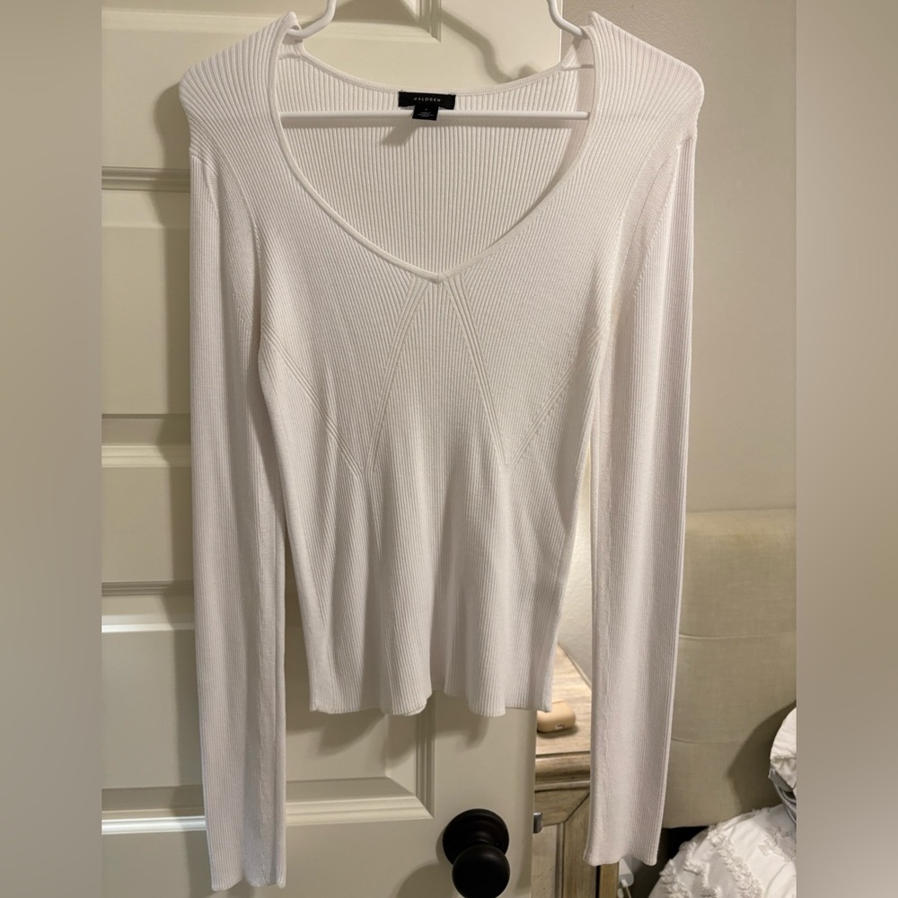 Halogen Ivory Ribbed Knit Top - Picture 1 of 4